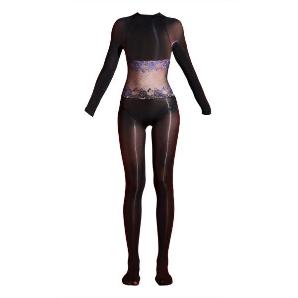 Lace waist one-piece stockings for women oily ultra-thin 5d sexy…