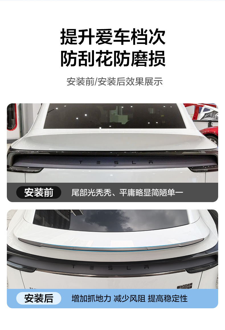 Suitable for Tesla's New Version of Model Y Segmented Rear Wing Tesla Car Spoiler Modification Accessories Wholesale