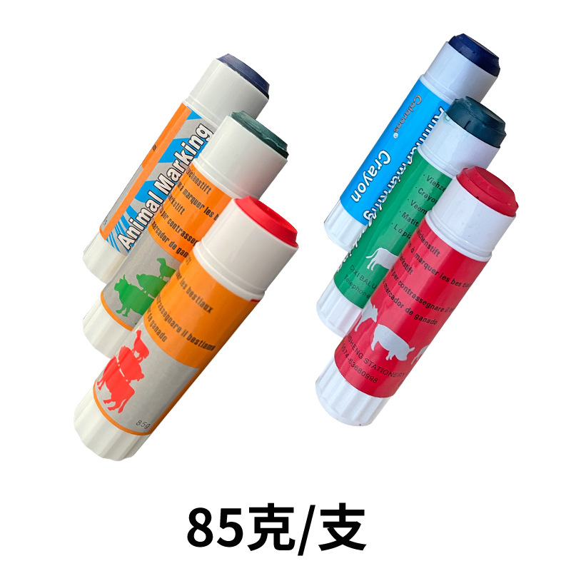 Fábrica al por mayor marca veterinaria crayón rojo verde azul cuerpo de cerdo de tres colores marca crayón cría marca gadget
