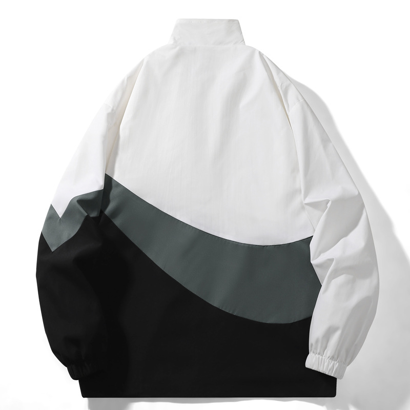 Chaqueta de hombre de otoño nueva chaqueta casual suelta de moda a prueba de viento de collar de color coreano chaqueta deportiva