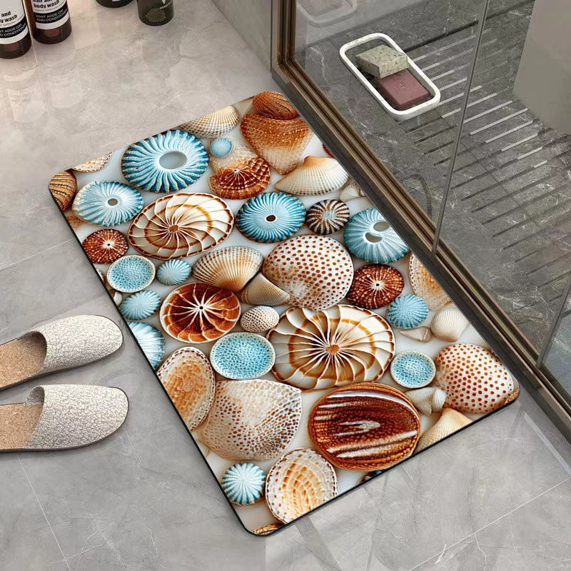 Alfombra de suelo de adoquines de diatomitas, almohadilla de pies absorbente de agua, almohadilla de pies antideslizante de baño resistente al desgaste image 4