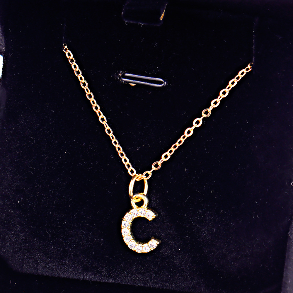 Style Simple Lettre Alliage Alliage De Zinc Placage Incruster Strass Femmes Pendentif display picture 6