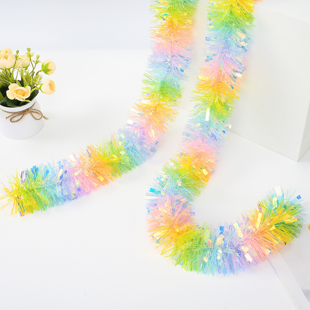 Nuevo transfronterizo 9cm5 capa de cifrado grueso gradiente fantasía de lana colorido diseño de actividades festivas del 1 de junio tira de flores