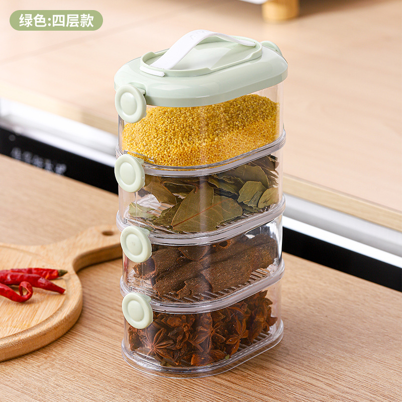 [Caja de especias apilable espesada] caja de almacenamiento de cocina cebolla doméstica, jengibre y ajo crujiente fruta seca y nueces caja sellada