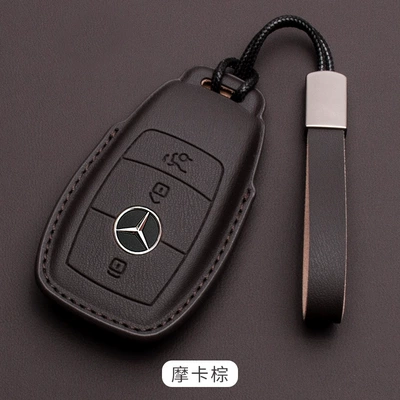 Car key bag C260l gla glc300l buckle - mercedes-benz-model-a-napa-leather-leather-cord-mocha-brown