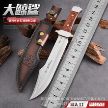 跨境热卖厂家现货龙骨一体直刀户外野营求生开山刀锋利耐用