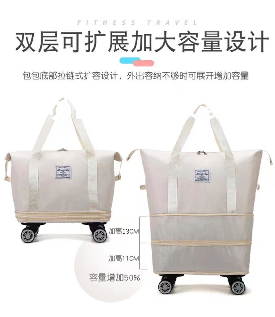 Extra large capacity travel bag, security lock universal wheeled maternity bag, short distance business trip airplane bag storage bag