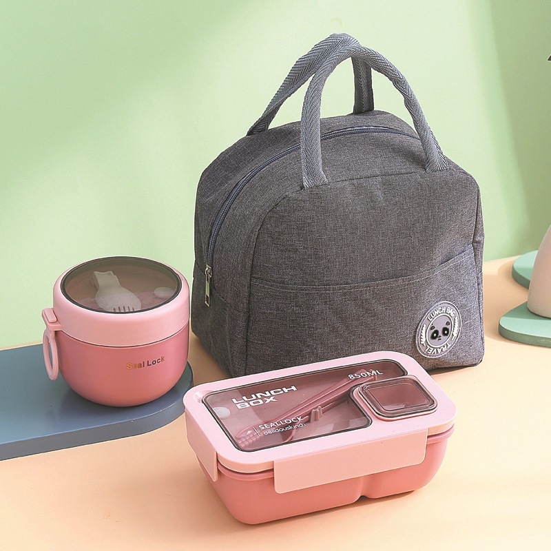 長方形の仕切り付き弁当箱、電子レンジ対応、学生・大人用弁当箱、食器、サラリーマン向け和風弁当箱、携帯用|undefined