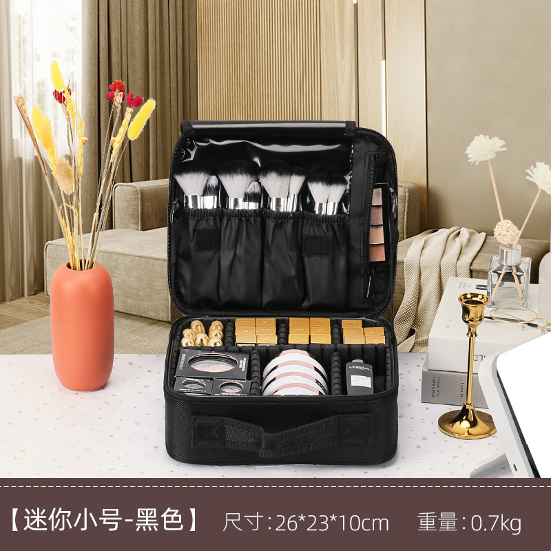 大容量化粧バッグ多層刺繍ネイルアートと化粧師化粧品収納バッグ携帯ツールバッグ|undefined