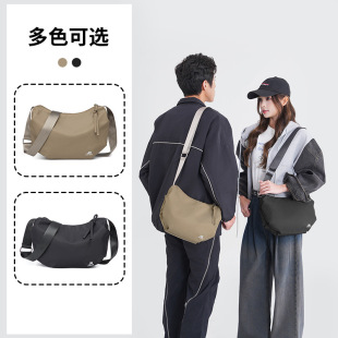 Women's Shoulder Bag Men's and Women's Casual All-match Oxford Cloth Crossbody Bag Solid Color Textile Campus Work Commuter Bag Cross-border