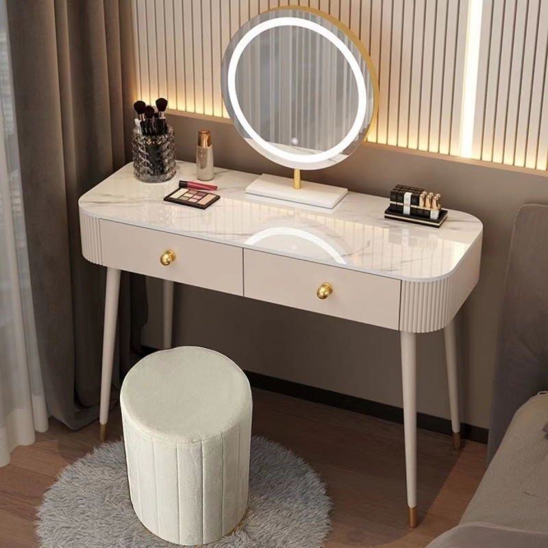 Mesa de madera maciza mesa de madera maciza mesa de dormitorio modesta mesa de maquillaje de red simple mesa de maquillaje de lujo luz mesa de maquillaje