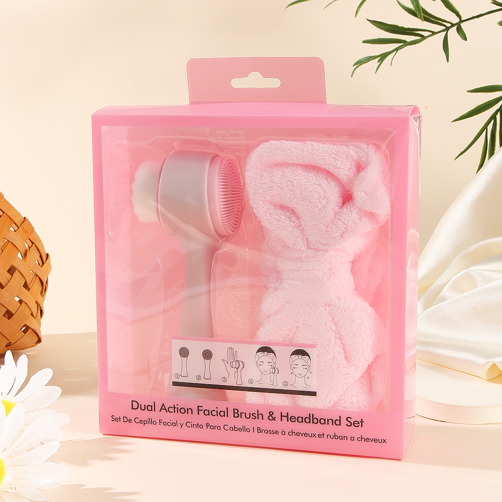 硅胶双面洗脸刷束发带软毛洁面仪男女通用按摩脸部毛孔深层清洁器