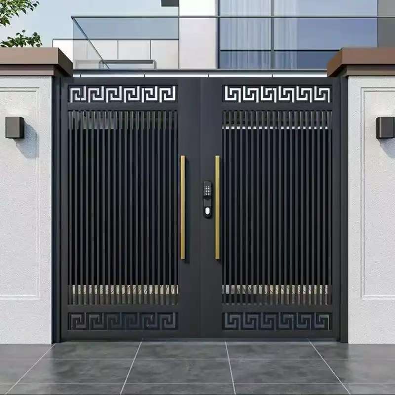 New Chinese-Style Aluminum Art Door for Villa Courtyard Entrance, Thickened Aluminum Alloy Anti-Theft Door, Smart Electric Door for Self-Built Homes New Chinese-Style Aluminum Art Door for Villa Courtyard Entrance, Thickened Aluminum Alloy Anti-Theft Door, Smart Electric Door for Self-Built Homes