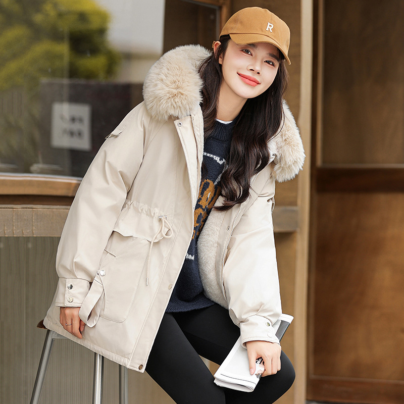 Algodón mujer 2024 invierno nueva moda cálida y gruesa chaqueta de algodón plumón mujer chaqueta de algodón larga mujer chaqueta de mujer