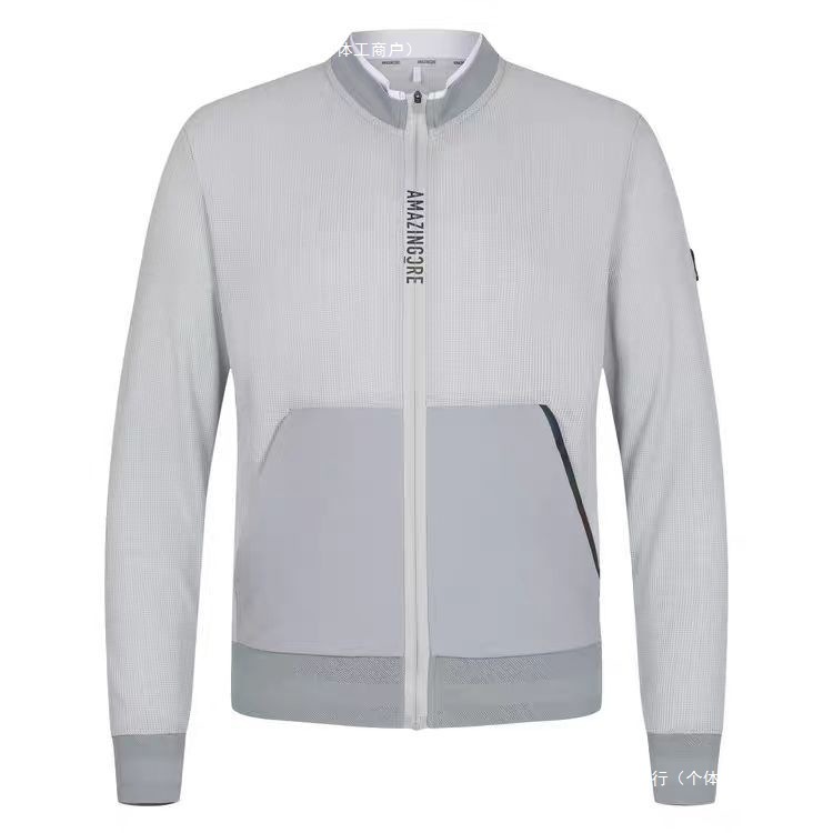 Autumn and Winter New Golf Clothing Men's Stand-Up Collar Zipper Long-Sleeved Jacket Outdoor Warm Sports Casual Top