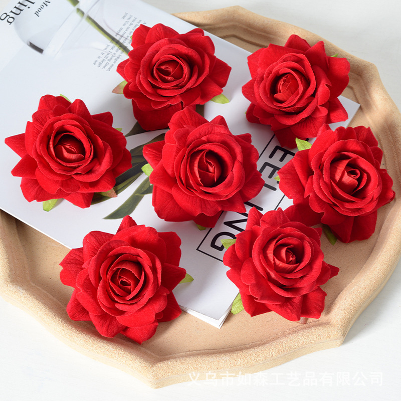 Simulación de flores nuevas flores de terciopelo de rosa corn de rosa decoración de bodas flores pared flores flores artificiales fábrica al por mayor
