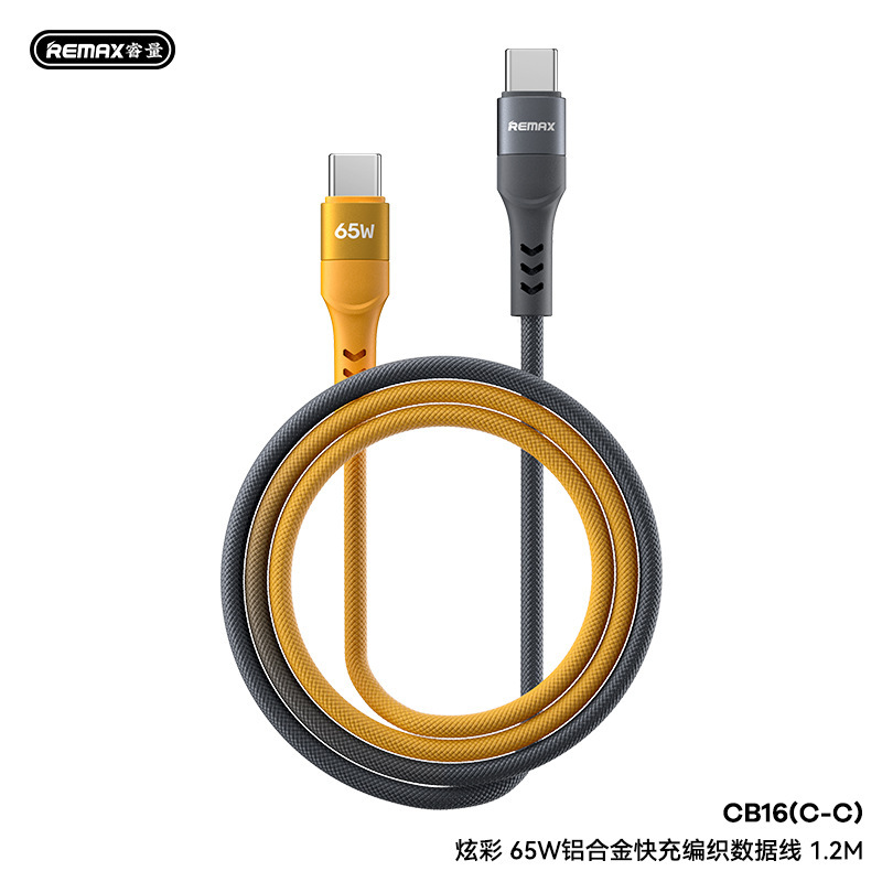 Remax手机充电线65W/30W快充炫彩铝合金编织快充线C-C/C-L数据线|undefined