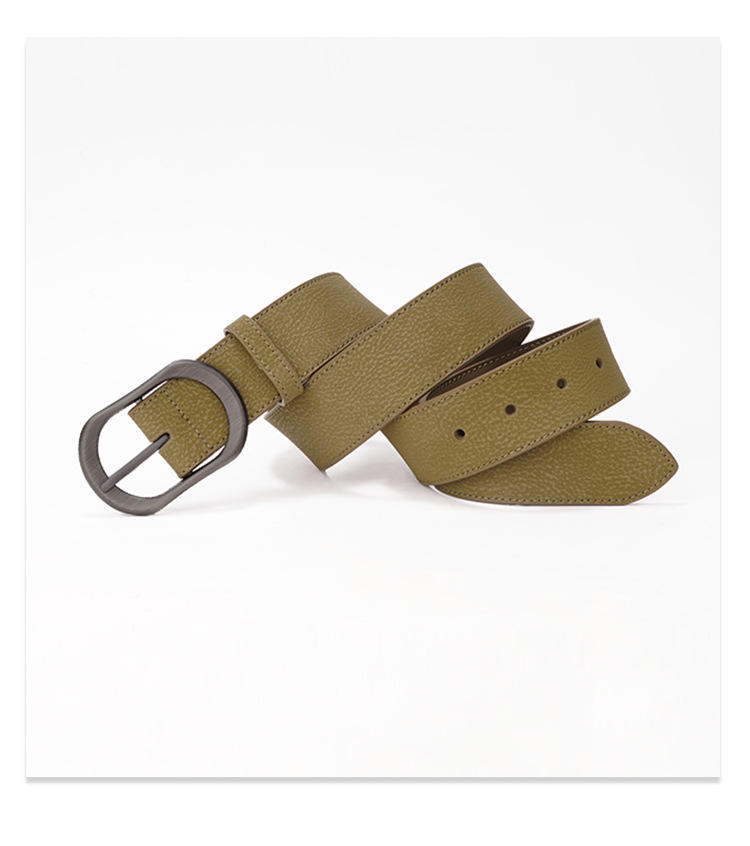 Neue Anzughose aus echtem Leder, schlichte Dornschließe, vielseitiger Gürtel aus Rindsleder für Damen_voghion.com