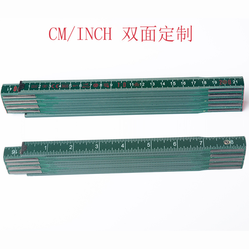 公英制2米10折桦木折尺量油尺木工测量划线90°180°锁定专利设计