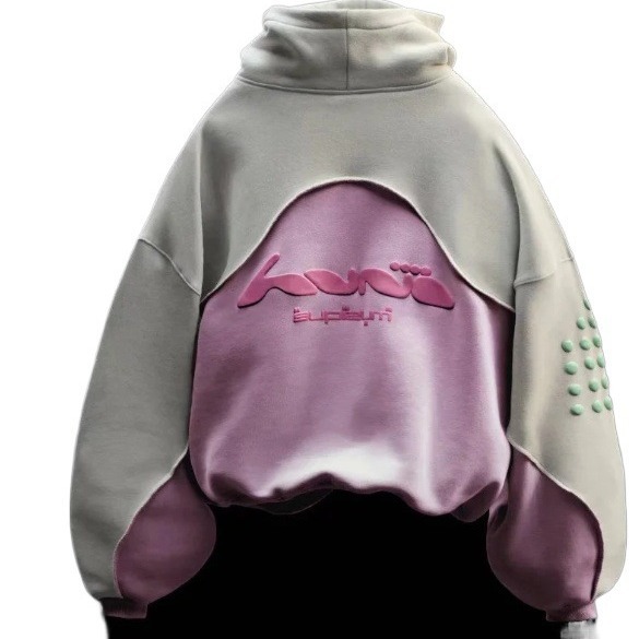 Men's Clothing Retro College Style Letter Foam Printing Stitching Contrast Color_voghion.com