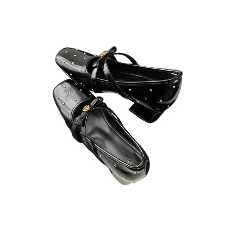 2026 nuevo estilo de primavera y verano con falda de ballet, zapatos de cuero, zapatos de tacón alto.