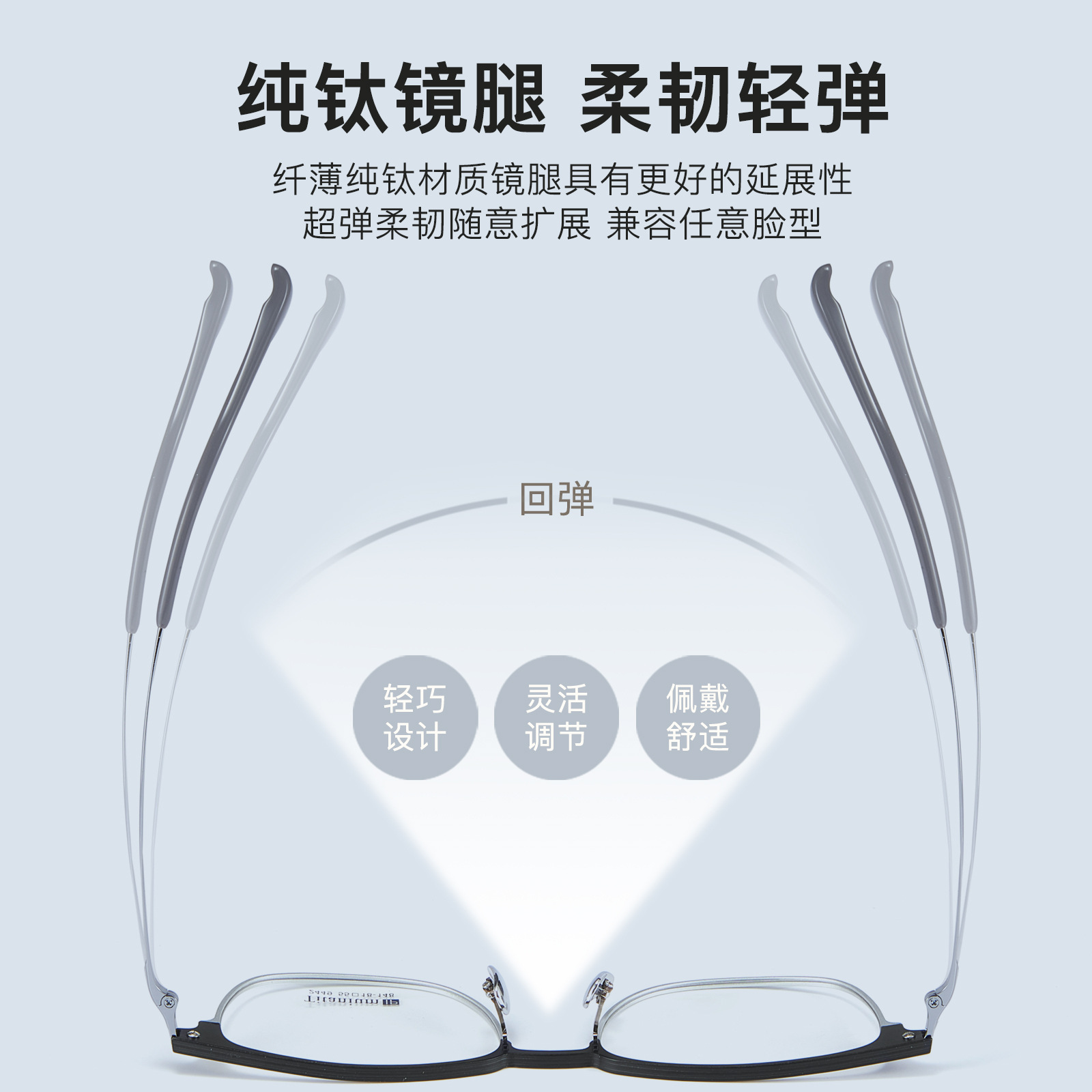Luz de lujo simple negocio aluminio magnesio titanio puro cuadrado gafas redondas Marco de vacío IP pierna de titanio sin clip de la cara puede ser equipado con la miopía Danyang lote