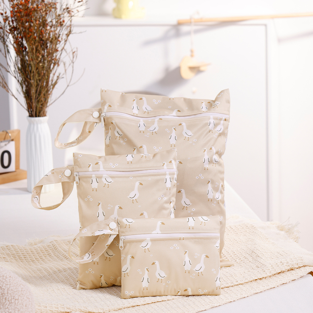 3 pcs 아기 기저귀 저장 가방 아기 여행 의류 보관 가방 세척 가방