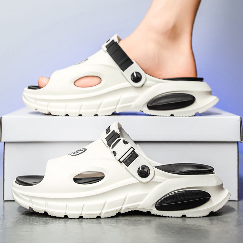 En verano, use sandalias y zapatillas de alta gama de suela gruesa 2025, sandalias y zapatillas antideslizantes de playa transfronteriza para hombres