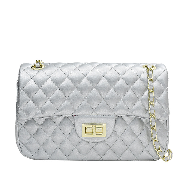 Xiaoxiangjia textura rombo bolsa de mensajero de moda 2023 nuevo verano chic cadena todo partido bolsa de hombro