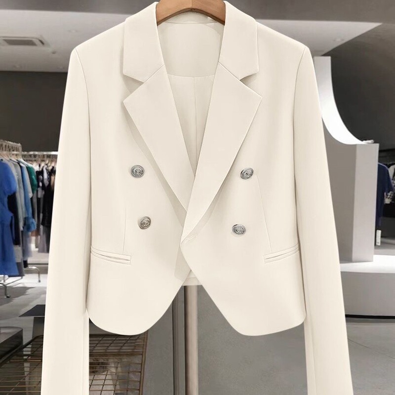 2026 Spring and Autumn New White French Style Short Blazer for Women, Elegant Suit Jacket, Small Suit for Women 2026 Spring and Autumn New White French Style Short Blazer for Women, Elegant Suit Jacket, Small Suit for Women