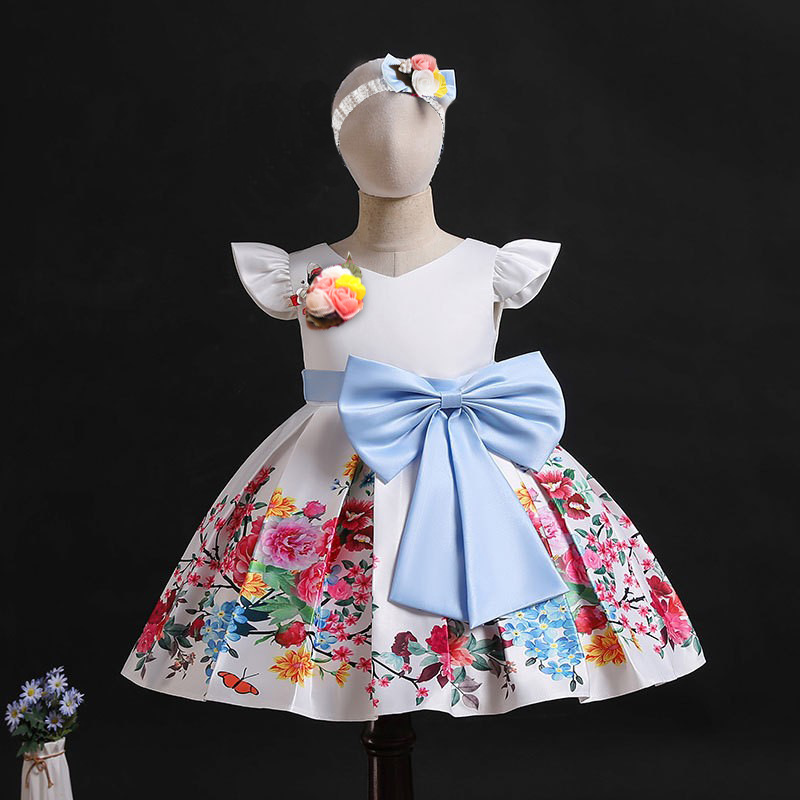 (Cross-border trading), evening dress with bow, hair accessory girl's 4
