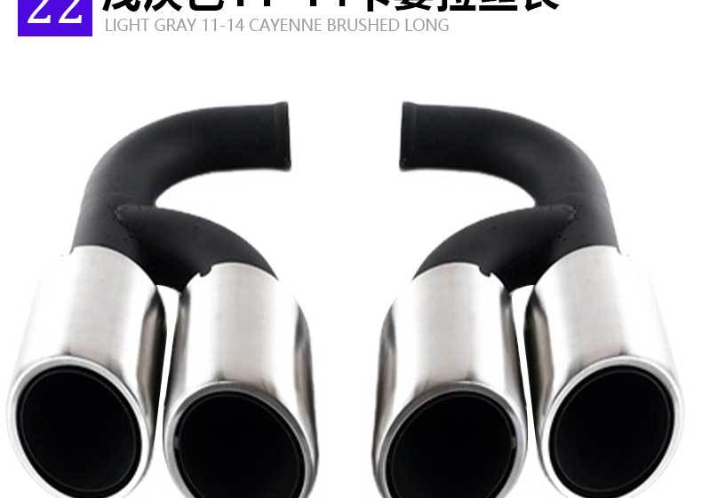 Suitable for Porsche Cayenne Macan Panamera 718 Four-Out Tail Throat Exhaust Modified Titanium Black Stainless Steel