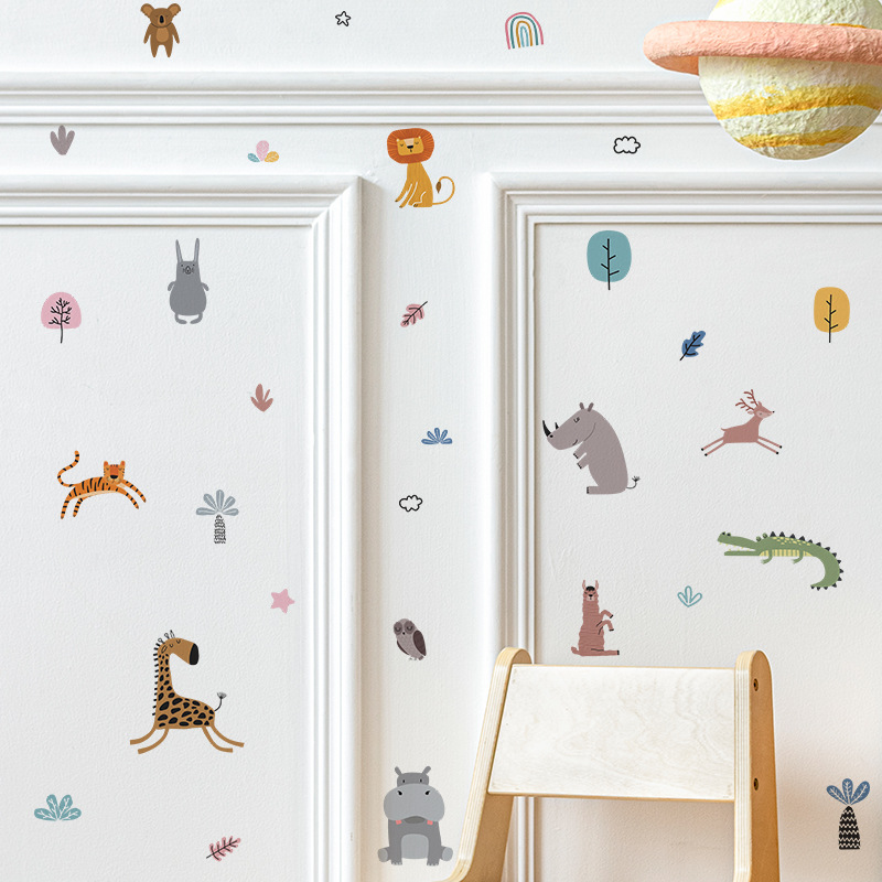 Cute Cartoon Bear Elephant Pvc Wall Sticker Wall Art display picture 3