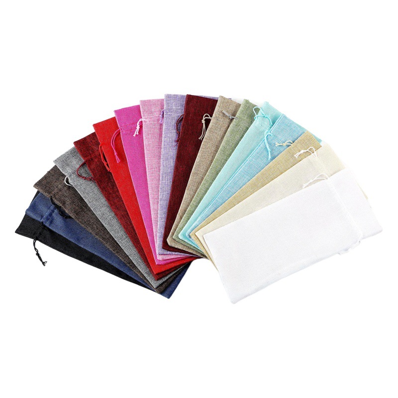 Bolsa de vino tinto de lino al por mayor bolsa de vino de lino Champagne fruta vino de lino botella de vino cubierta de lino cordón bolsa de vino tinto al por mayor