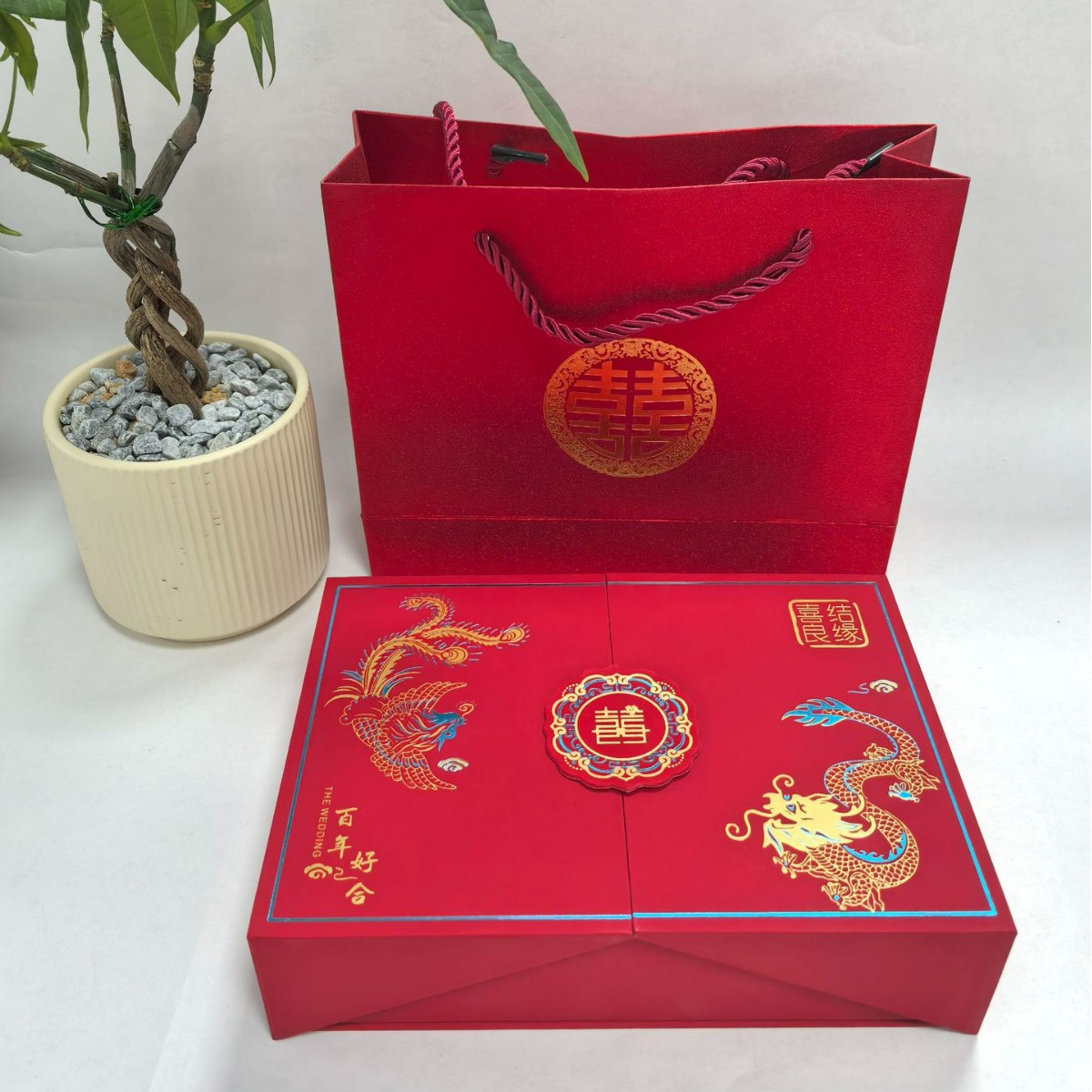 婚庆结婚订婚首饰收纳盒三金珠宝盒套装盒新款戒指盒吊坠项链首饰