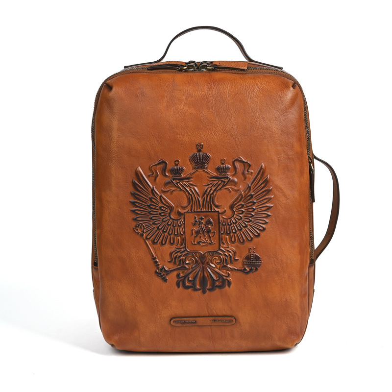 Brown double-headed eagle with coffee