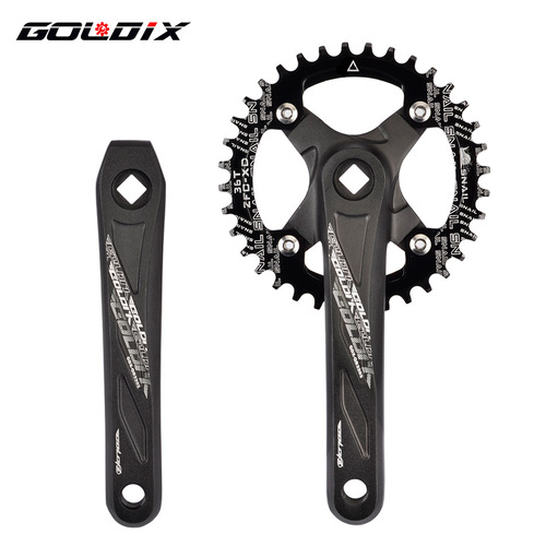 GOLDIX mountain road bicycle square hole crank 170/175mm aluminum alloy BCD104 single disc modification