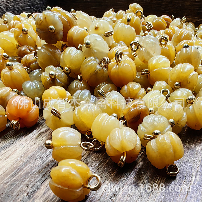 玉石扣南瓜旗袍新中式钮扣 汉服发簪配件国风服饰扣寓意吉祥多福