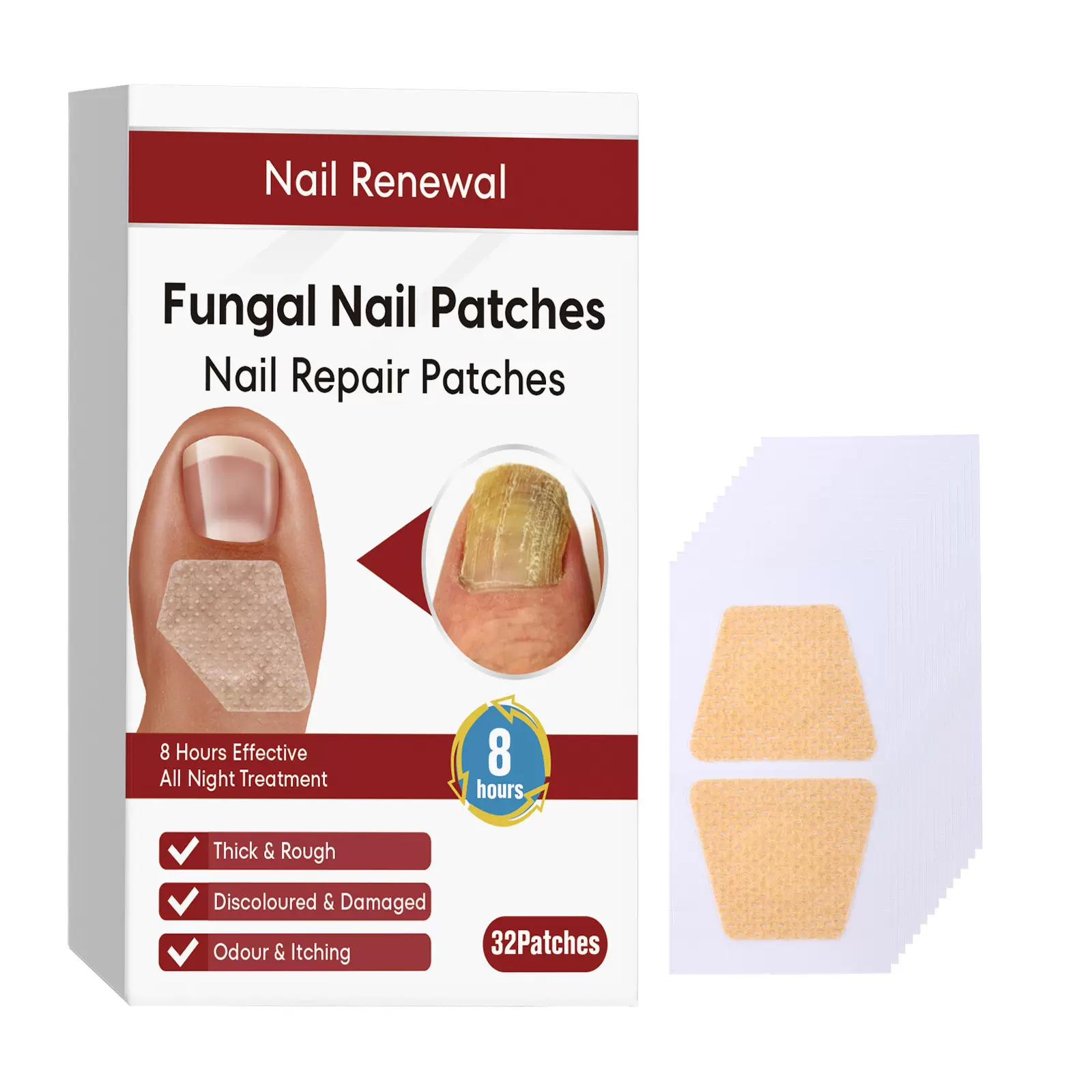 跨境TK  指甲护甲贴片 手足软甲嵌甲增厚型亮甲灰指甲温和清洁