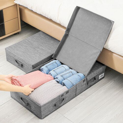 Cross-border clothes storage box bed bottom with cover foldable wardrobe storage blanket toy fabric storage box Amazon