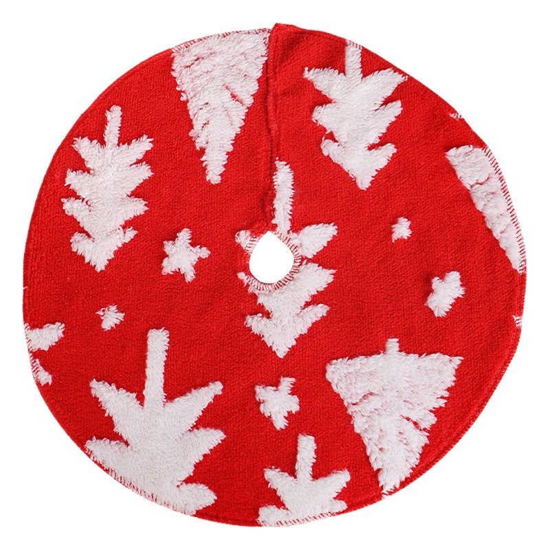 Falda para Árbol de Navidad Pequeño de 38 cm, Estilo Hong Kong Love, Blanca, Clásica, de Felpa, Decoración Navideña para Escritorio