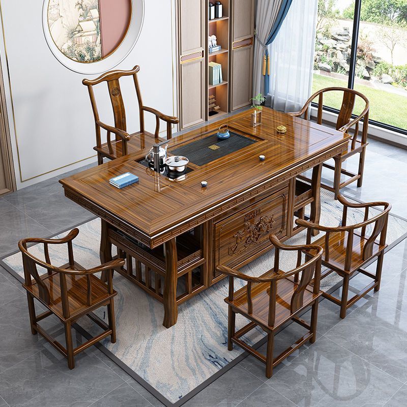 Mesa de té de madera sólida nueva mesa de té de oficina de estilo chino dos usos dos en uno mesa de té de oficina doméstica