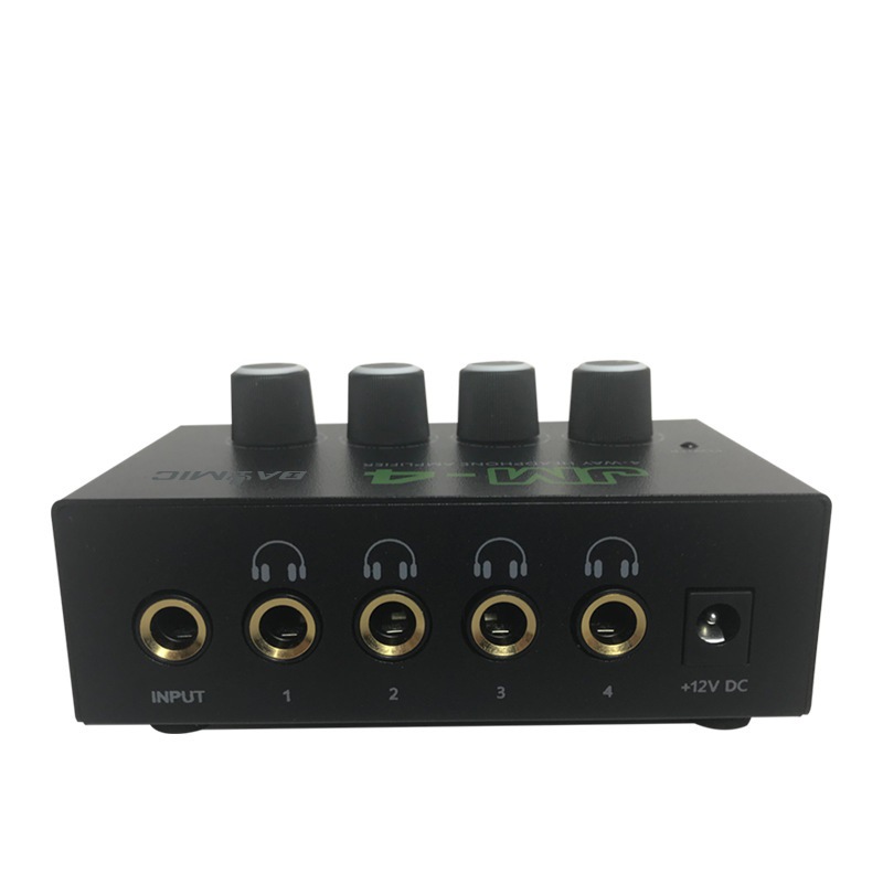 4-Way amplificador de auriculares de uno en cuatro de salida distribuidor de oído amplificador estéreo mezclador monitor de cuatro vías de mezcla dividida oído image 6