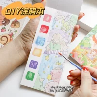 Детская книга с иллюстрациями, акварель, раскраска, DIY, граффити