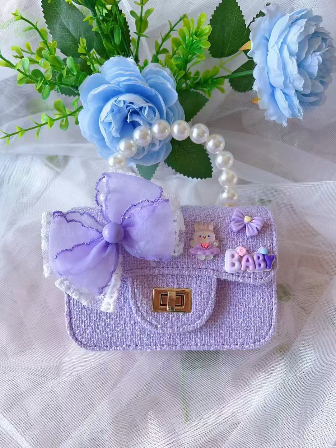 Melody bow bolso de princesa bolso de perla bolso de Año Nuevo bolso de cambio accesorios cadena de hombro