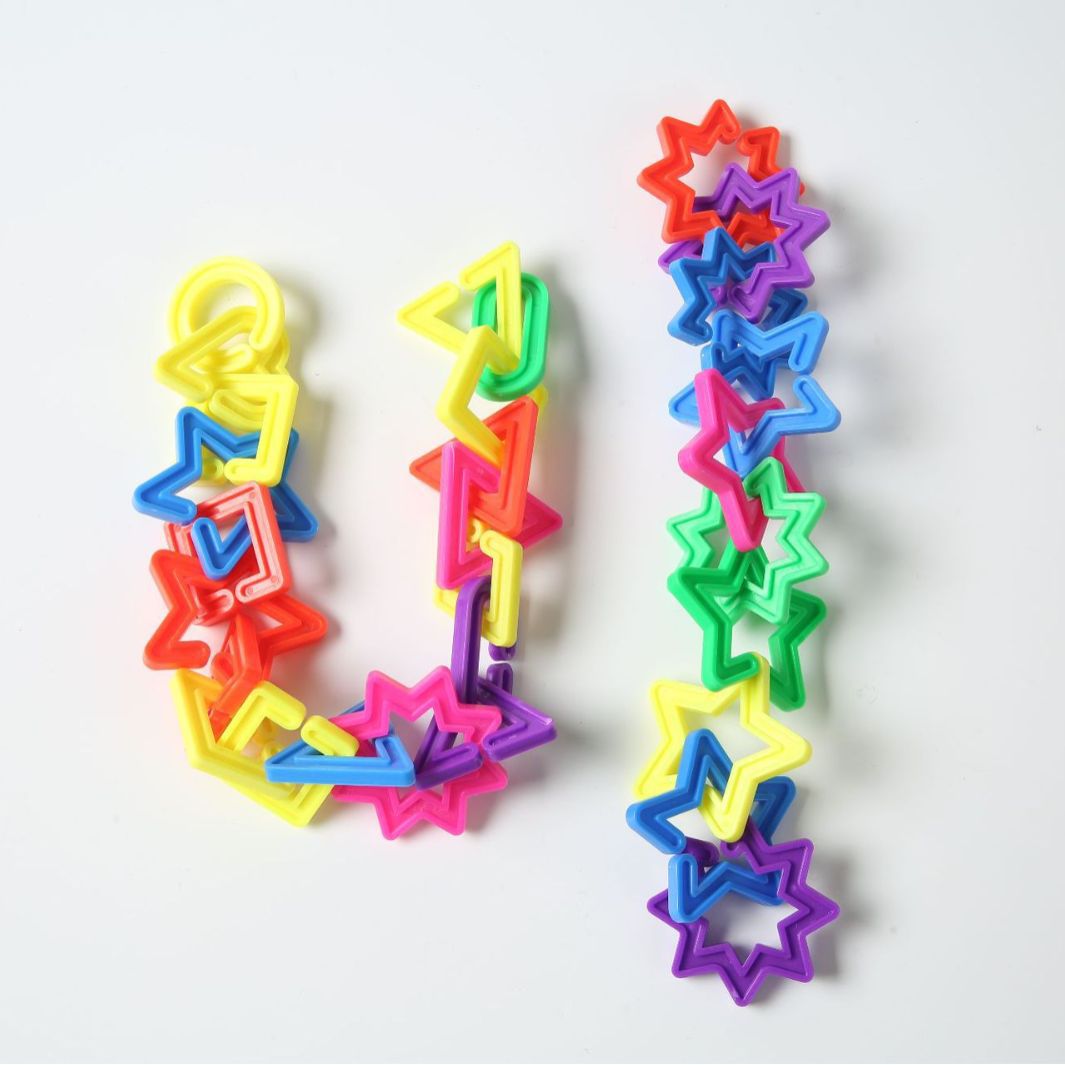 儿童几何环扣塑料积木 益智玩具幼儿早教 桌面大颗粒玩具厂家批发