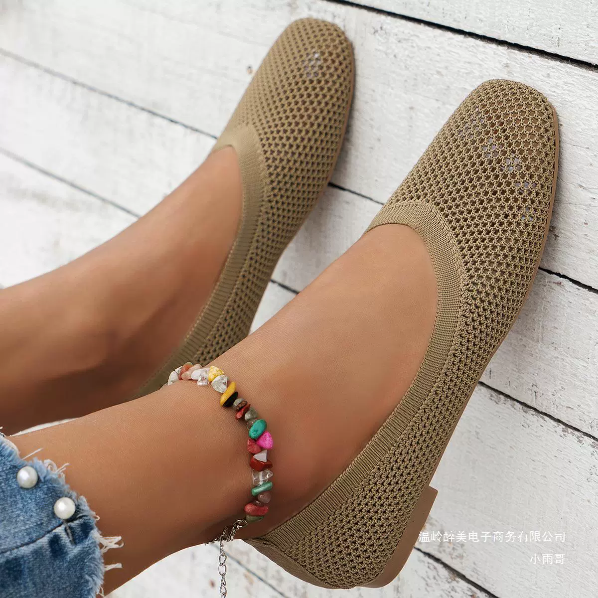 Knitted breathable footwear, artificial work shoes, for import, soft sole, plus size