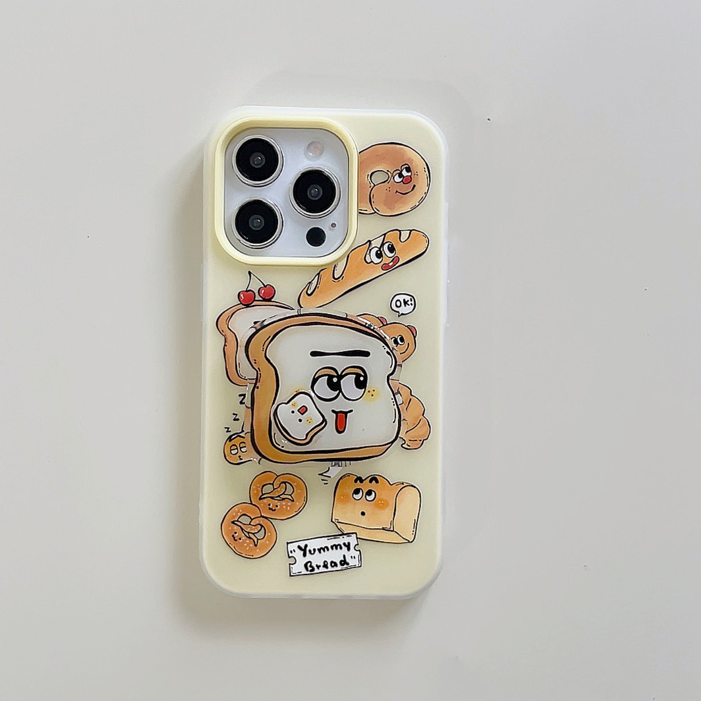 Enemoji de pan de dibujos animados lindo adecuado para Apple 16ProMax funda para teléfono móvil 15Pro creativo 14/13 femenino 16