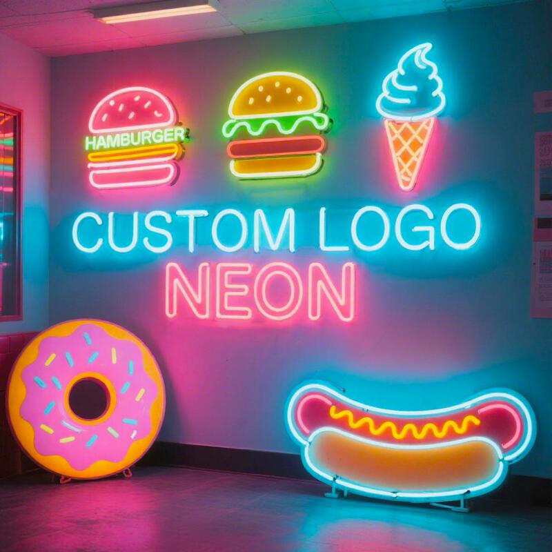 Cross-Border Food Theme Neon Lights Customized Hotel Exquisite Wall Decorations Home Decoration Led Lights Brightness Adjustable