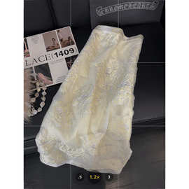 新中式立体浮雕半身裙女气质复古2024年新款优雅百搭花苞裙